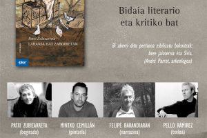 Patxi Zubizarreta + Mintxo Cemillán + Felipe Banandiaran + Pello Remirez 'Laranja bat zaborretan'-Errezitaldi piktoriko musikala @ Iturramako Civiboxa